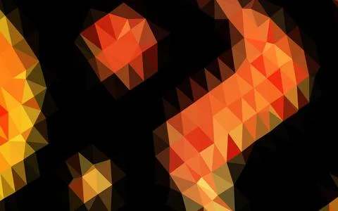 Light Yellow, Orange vector triangle mosaic texture. Stock Illustration