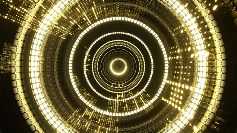 Light Yellow Pulsing LED Tunnel Background VJ Loop in 4K Stock Footage 337926585