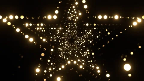 Light Yellow Shimmering Star Shaped Holiday Glitter Background VJ Loop in 4K Stock Footage 334719377