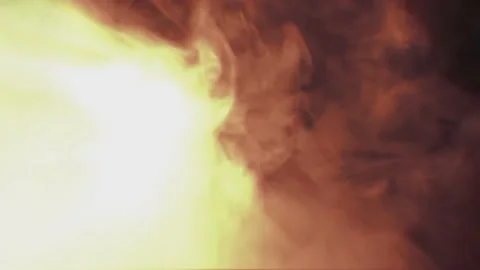 Light yellow smoke, on a black background, smooth, steam Stock Footage 154766415