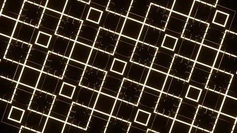 Light Yellow Square Frames Neon Geometric LED Pattern Background VJ Loop in  Stock Footage 344099355