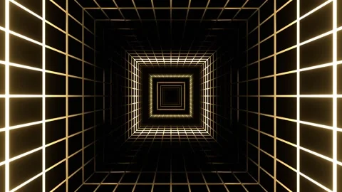 Light Yellow Striped Neon Light in a Mesh Tunnel Background VJ Loop in 4K Stock Footage 328358204