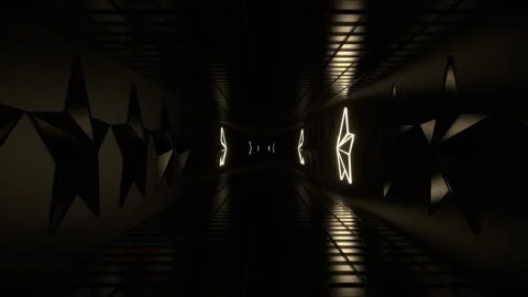 Light Yellow Strobe Star Tunnel Background VJ Loop in 4K Stock Footage 280063063