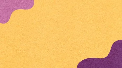 Light yellow textured paper background with lilac, dark purple fluid blob c.. Stock Illustration