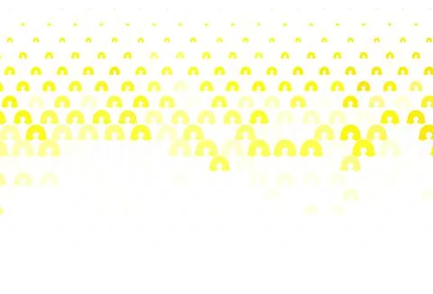 Light Yellow vector backdrop with rainbows, clouds. Stock Illustration