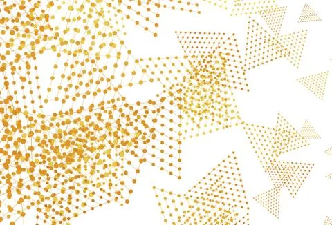 Light Yellow vector background with triangles, circles. Ilustración de archivo