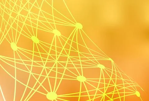 Light Yellow vector pattern with artificial intelligence network. Stock Illustration