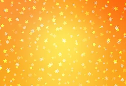 Light Yellow vector pattern with christmas snowflakes, stars. Stock Illustration