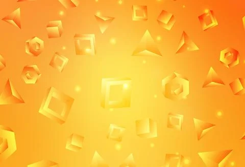 Light Yellow vector pattern with polygonal style with cubes. 스톡 일러스트