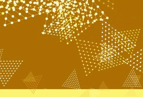 Light Yellow vector texture with triangular style with circles. Stockillustratie