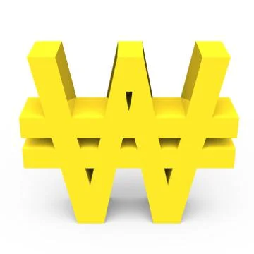 Light yellow Won sign Stock Illustration