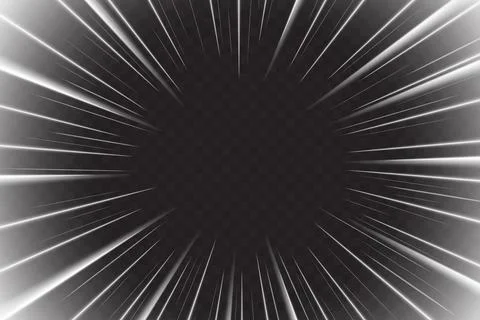 Light zoom speed effect with radial lines Stock Illustration