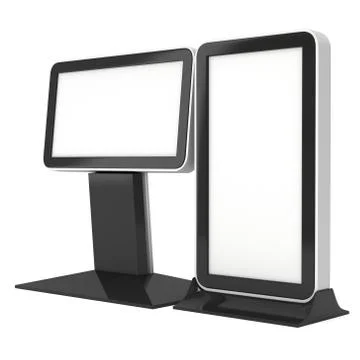 Lightbox LCD screen floor stand. Stock Illustration