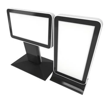 Lightbox LCD screen floor stand. Stock Illustration
