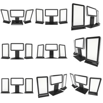 Lightbox LCD screen floor stand set. Stock Illustration