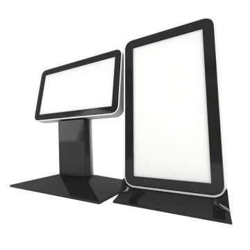 Lightbox LCD screen floor stand. Stock Illustration