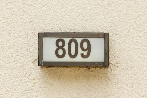 Lightbox with the number 809 Stock Photos