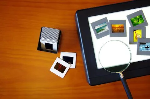 Lightbox with slides Stock Photos