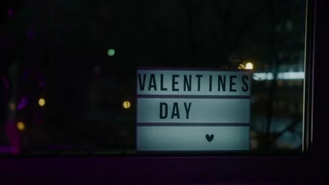 Lightbox on with text VALENTINES DAY Stock Footage 147559828
