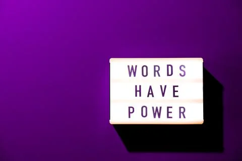 Lightbox with text WORDS HAVE POWER. Motivational Words Quotes Concept Stock Photos