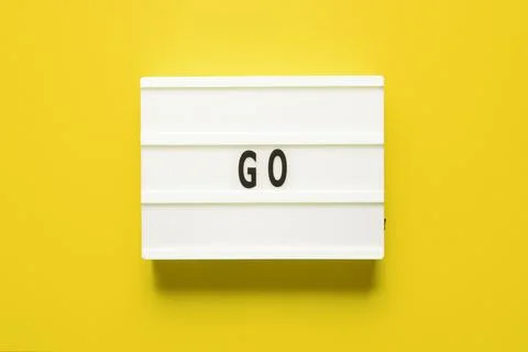 Lightbox with word go Stock Photos