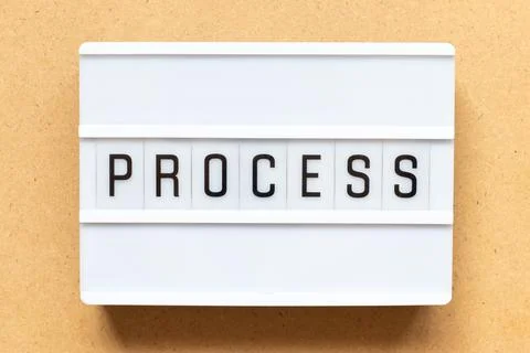 Lightbox with word process on wood background Foto stock