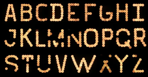 Lightbulb Alphabet. Bokeh. Flickering. Stock Footage 35595864