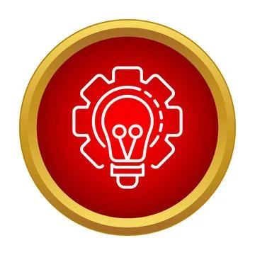 Lightbulb and gear representing creative innovation process 스톡 일러스트
