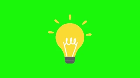 Lightbulb animation on green screen Vídeos de archivo 334773787