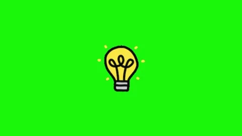 Lightbulb animation on green screen Stock Footage 334773794