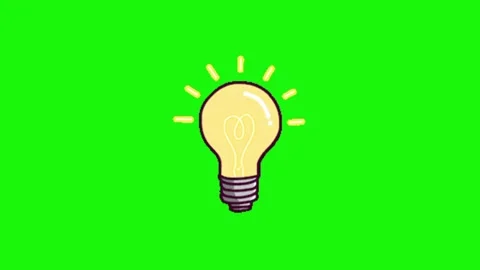 Lightbulb animation on green screen Stock Footage 334773798