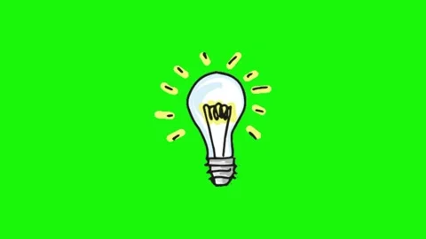 Lightbulb animation on green screen Vídeo Stock 334773806