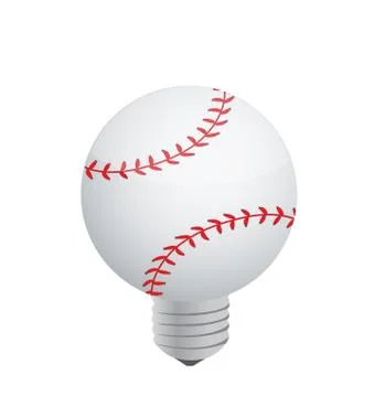 Lightbulb baseball ball Stock Illustration