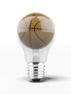 Lightbulb with basketball inside Stock-Illustration