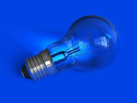 Lightbulb on blue Ilustração Stock