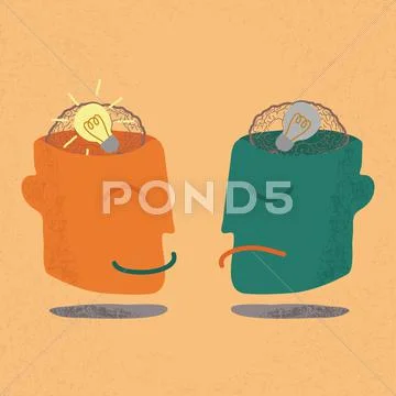 Lightbulb Brain Idea for Ideas or Inspiration , eps10 vector format Stock Illustration