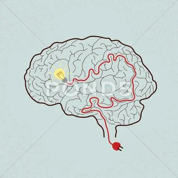 Lightbulb Brain Idea for Ideas or Inspiration , eps10 vector format Stock Illustration