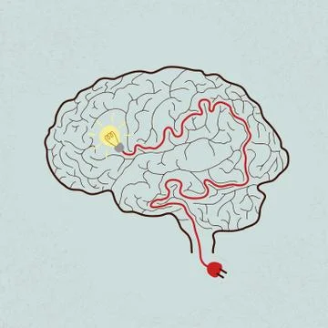 Lightbulb Brain Idea for Ideas or Inspiration , eps10 vector format Stock Illustration