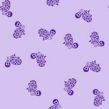 Lightbulb brainstorm glyph vector seamless pattern Illustrazione stock