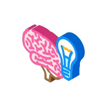 Lightbulb brainstorm isometric icon vector illustration 스톡 일러스트