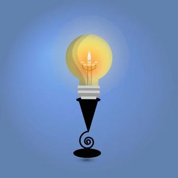 Lightbulb candleholder Stock Illustration