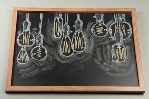 Lightbulb Chalkboard Фото