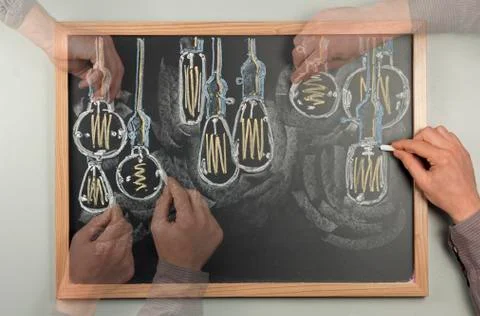 Lightbulb Chalkboard Stock Photos