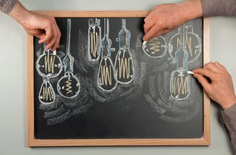 Lightbulb Chalkboard Stock Photos
