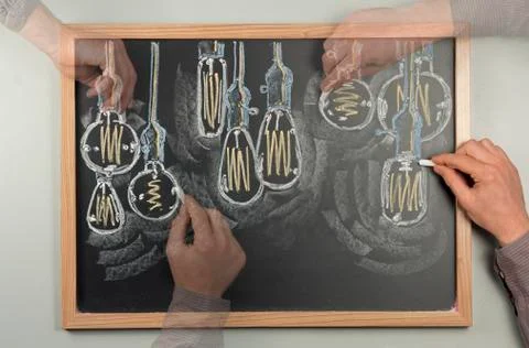 Lightbulb Chalkboard Stock Photos