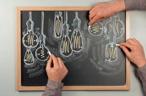 Lightbulb Chalkboard Stock-Fotos