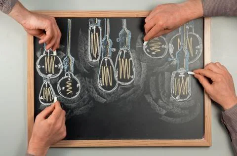 Lightbulb Chalkboard Stock Photos