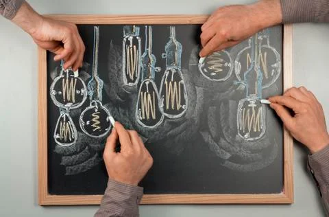 Lightbulb Chalkboard Stock Photos