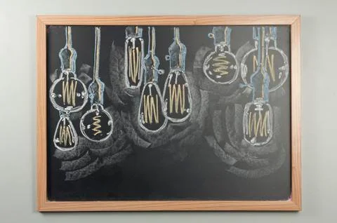 Lightbulb Chalkboard Stock Photos