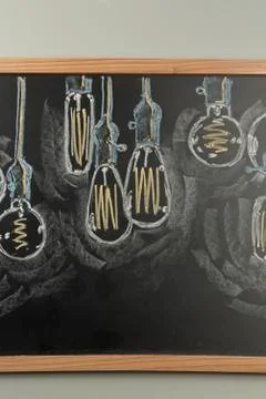 Lightbulb Chalkboard Stock Photos